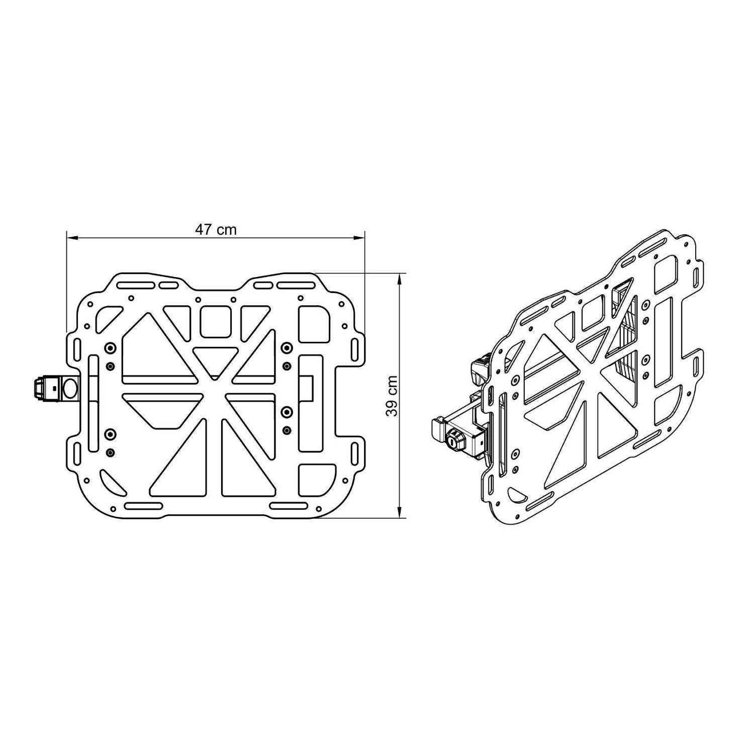 Rackless plate V2 for OEM 1300GS ADV - APDURO