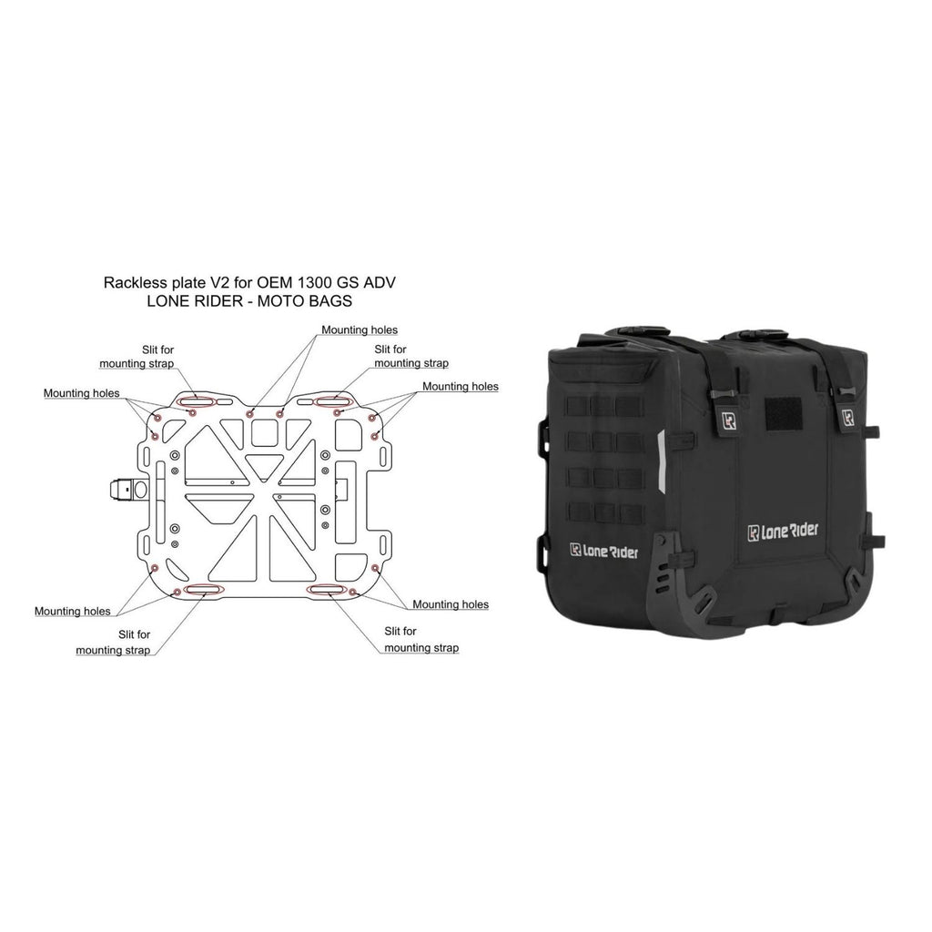 Rackless plate V2 for OEM 1300GS ADV - APDURO